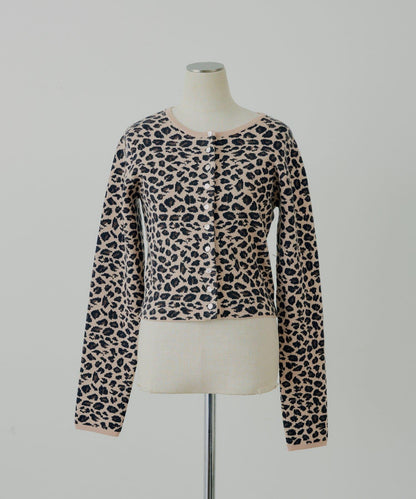 豹紋短款開衫【SALON by Chico】