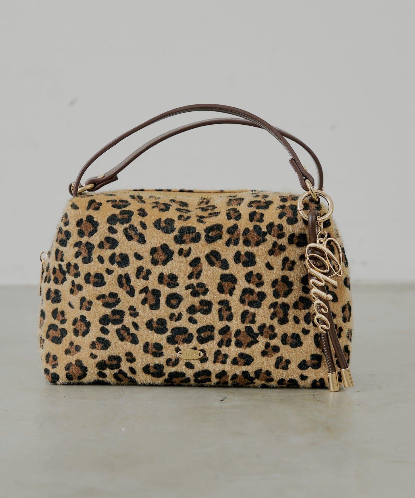 拼色雙提手單肩包