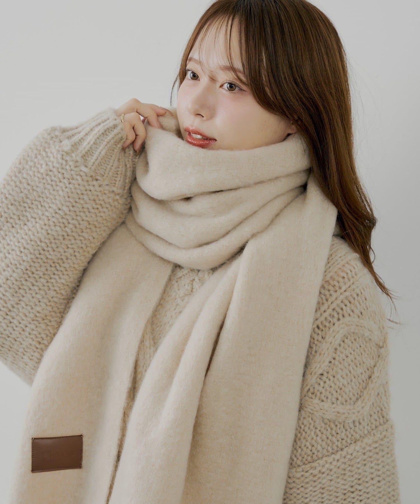 寬大流蘇加厚圍巾