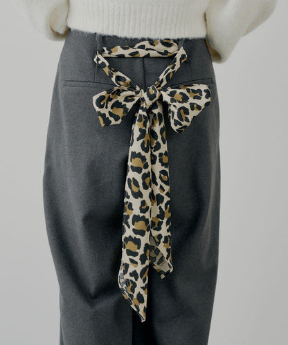 【SALON by Chico】附絲巾腰帶雙褶羊毛休閒褲