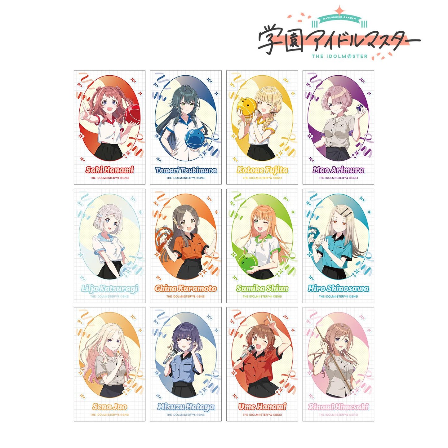 學園偶像大師_新繪保齡球襯衫ver. 隨機拍立得風格插畫卡（單品/全套BOX）【BOX/12個裝】