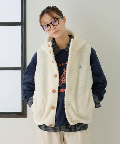 【GEVACO】羊羔絨抓絨連帽馬甲