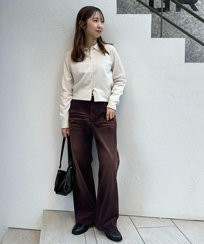 【Discoat】燈芯絨寬鬆染色長褲