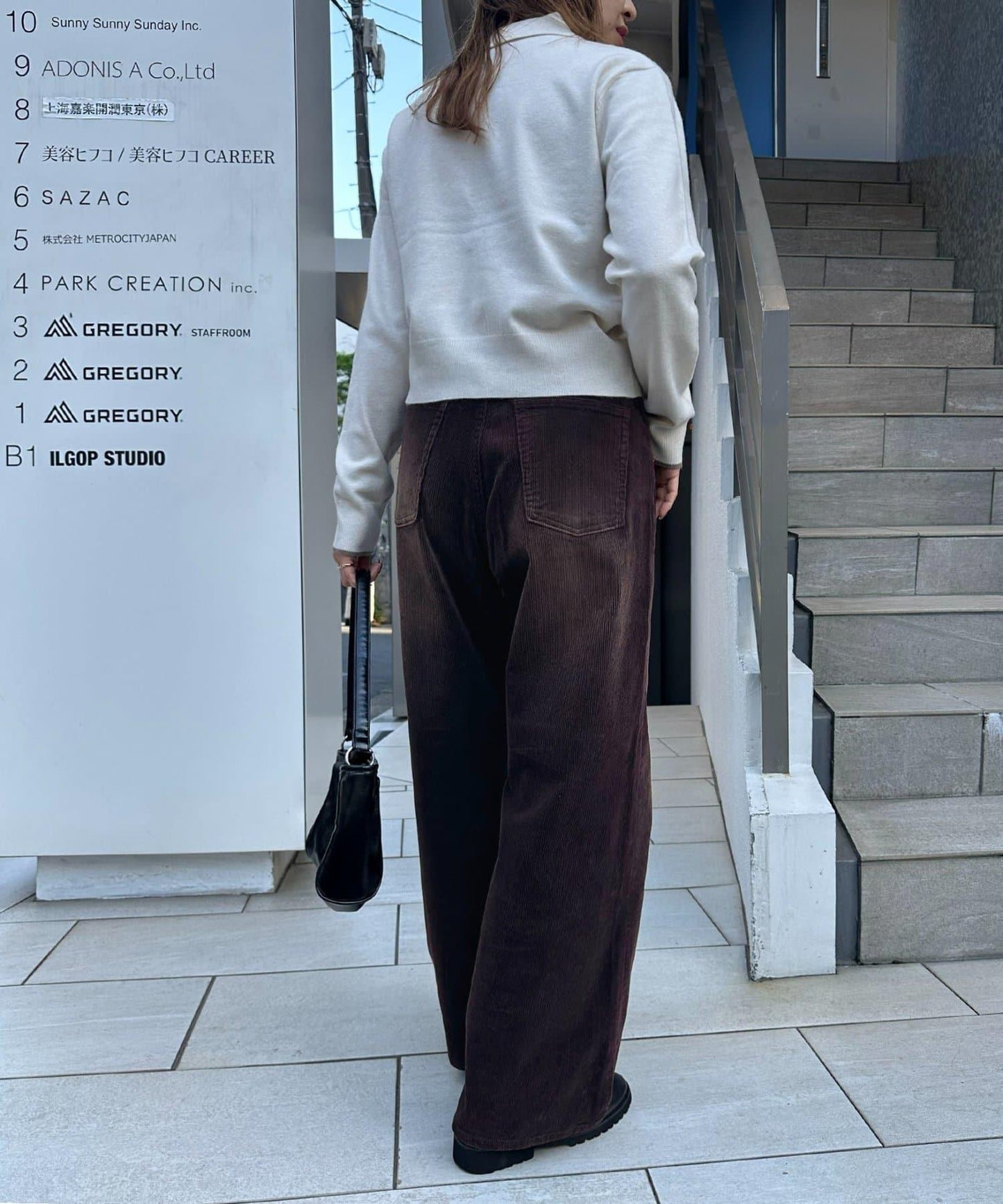 【Discoat】燈芯絨寬鬆染色長褲