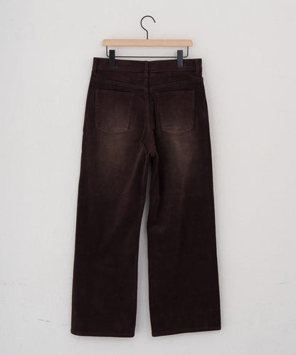 【Discoat】燈芯絨寬鬆染色長褲