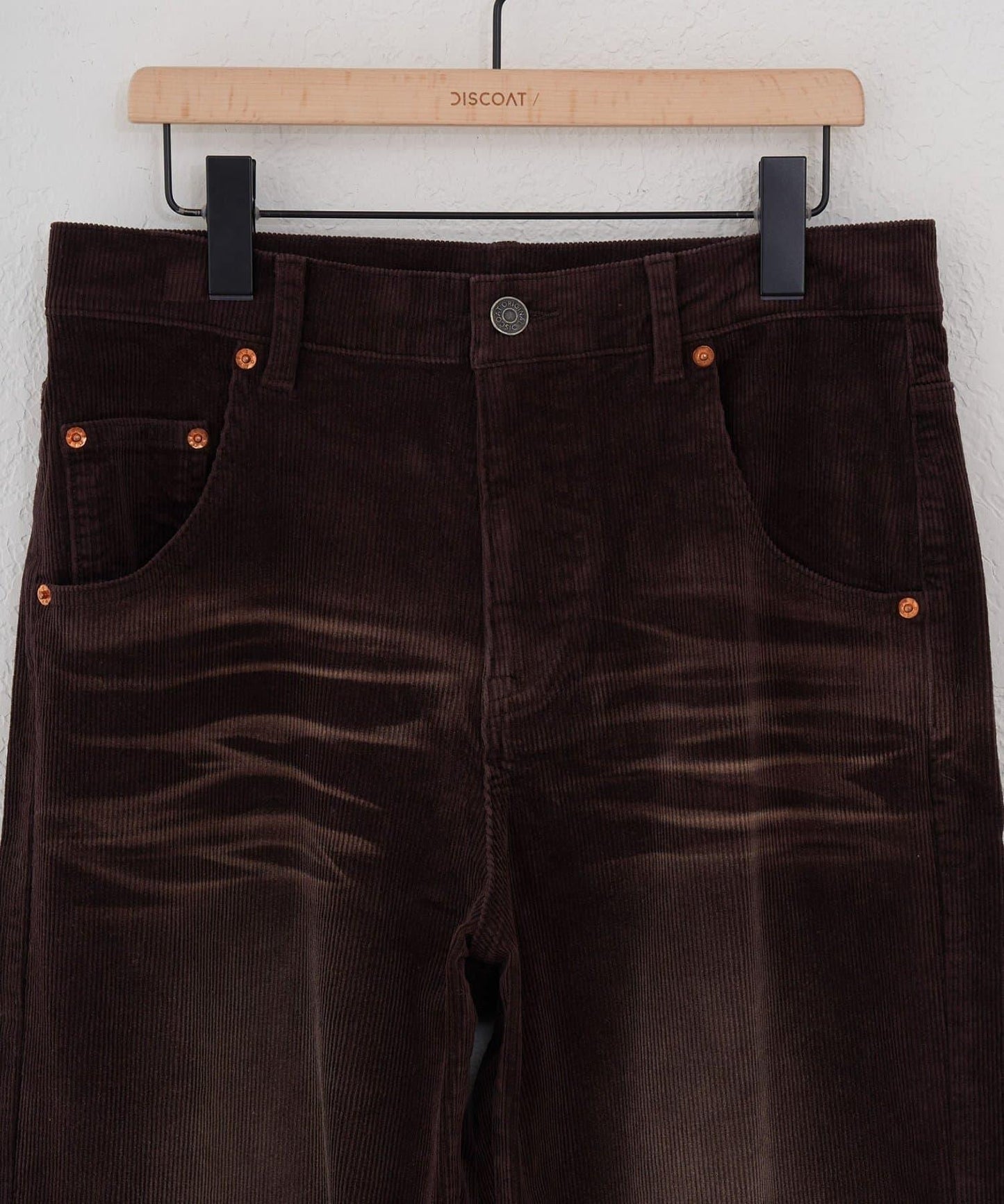 【Discoat】燈芯絨寬鬆染色長褲