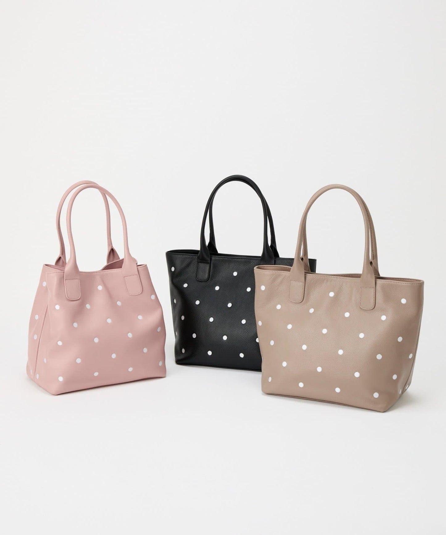 圓點刺繡手提包/大號