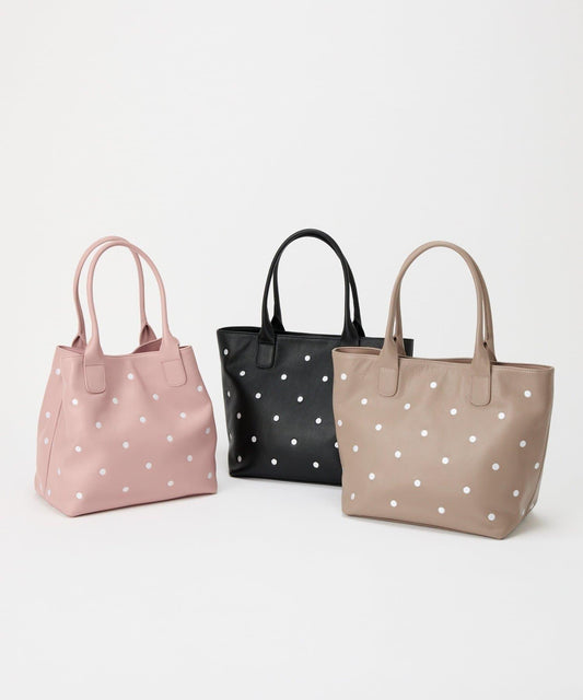 圓點刺繡手提包/大號