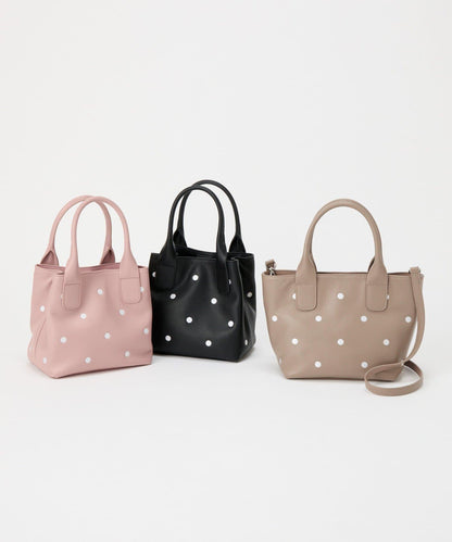 點綴刺繡手提包/小號