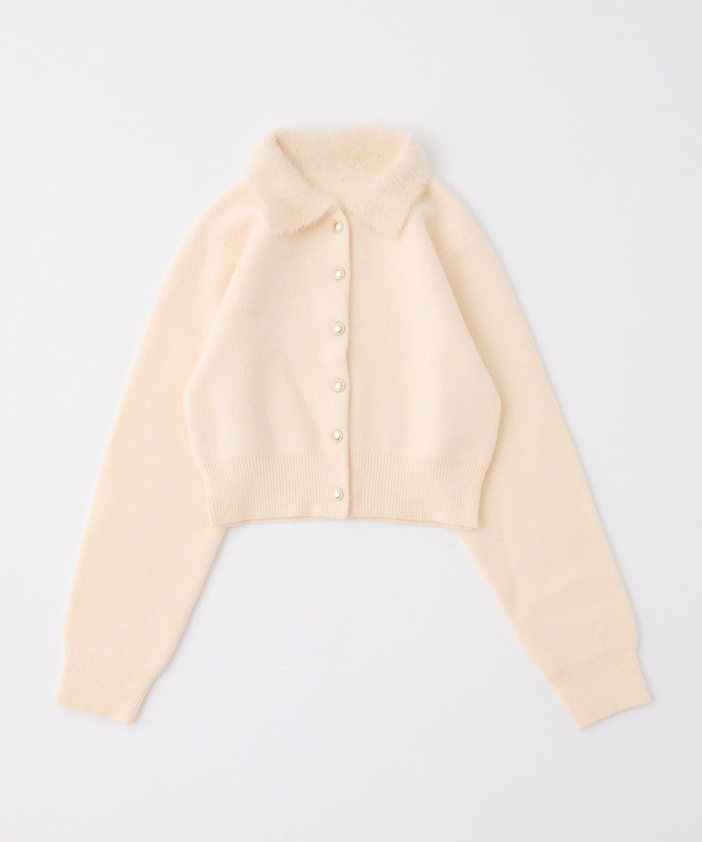 拼色毛邊領針織衫