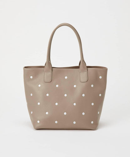 圓點刺繡手提包/大號