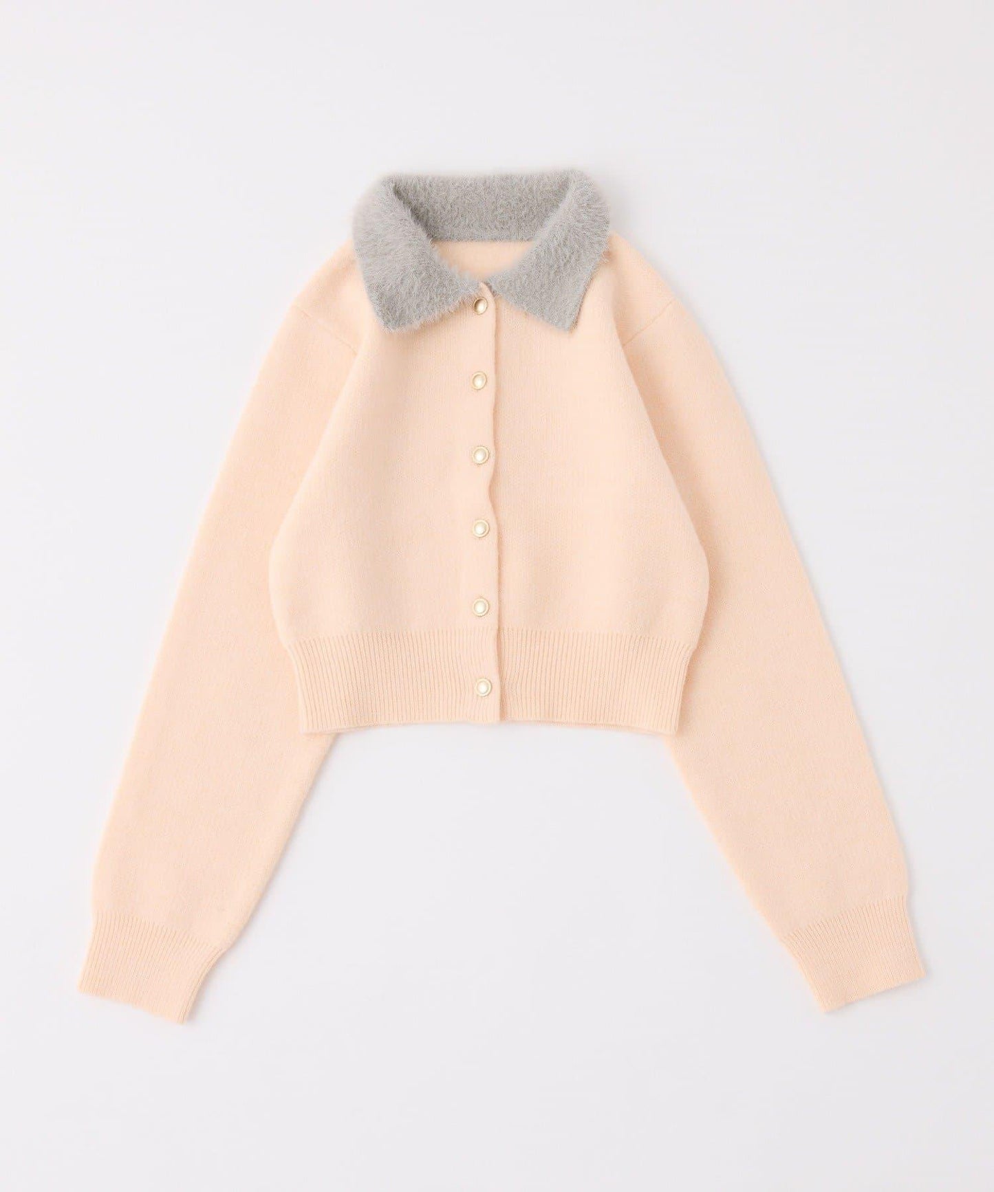 拼色毛邊領針織衫