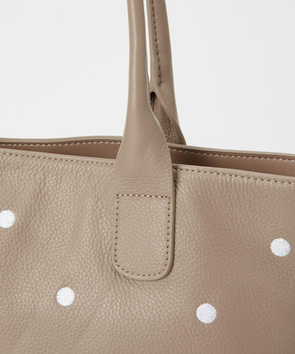 圓點刺繡手提包/大號