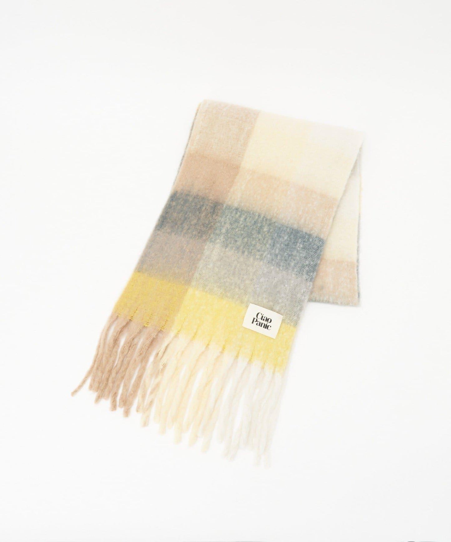 拼色流蘇加厚圍巾