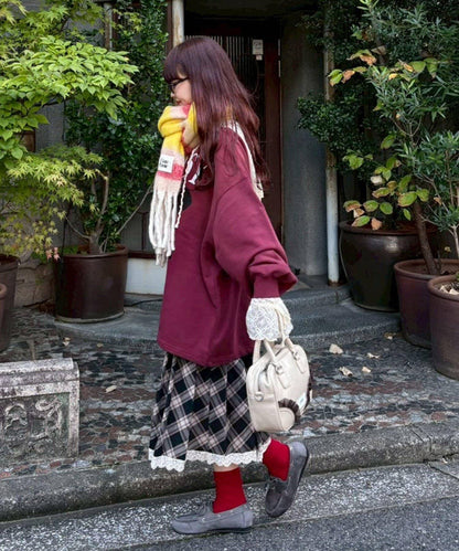 拼色流蘇加厚圍巾