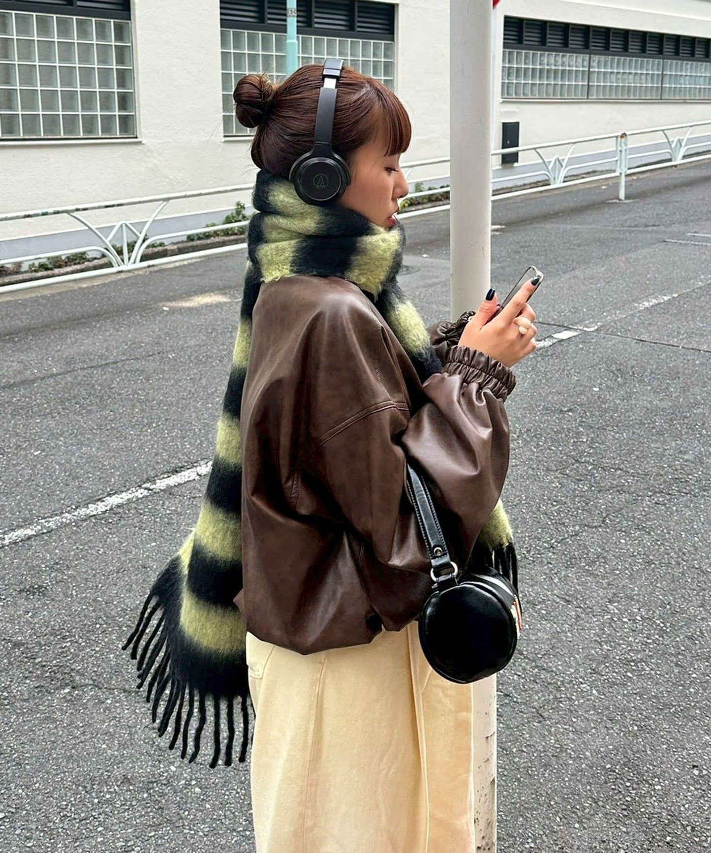 拼色流蘇加厚圍巾