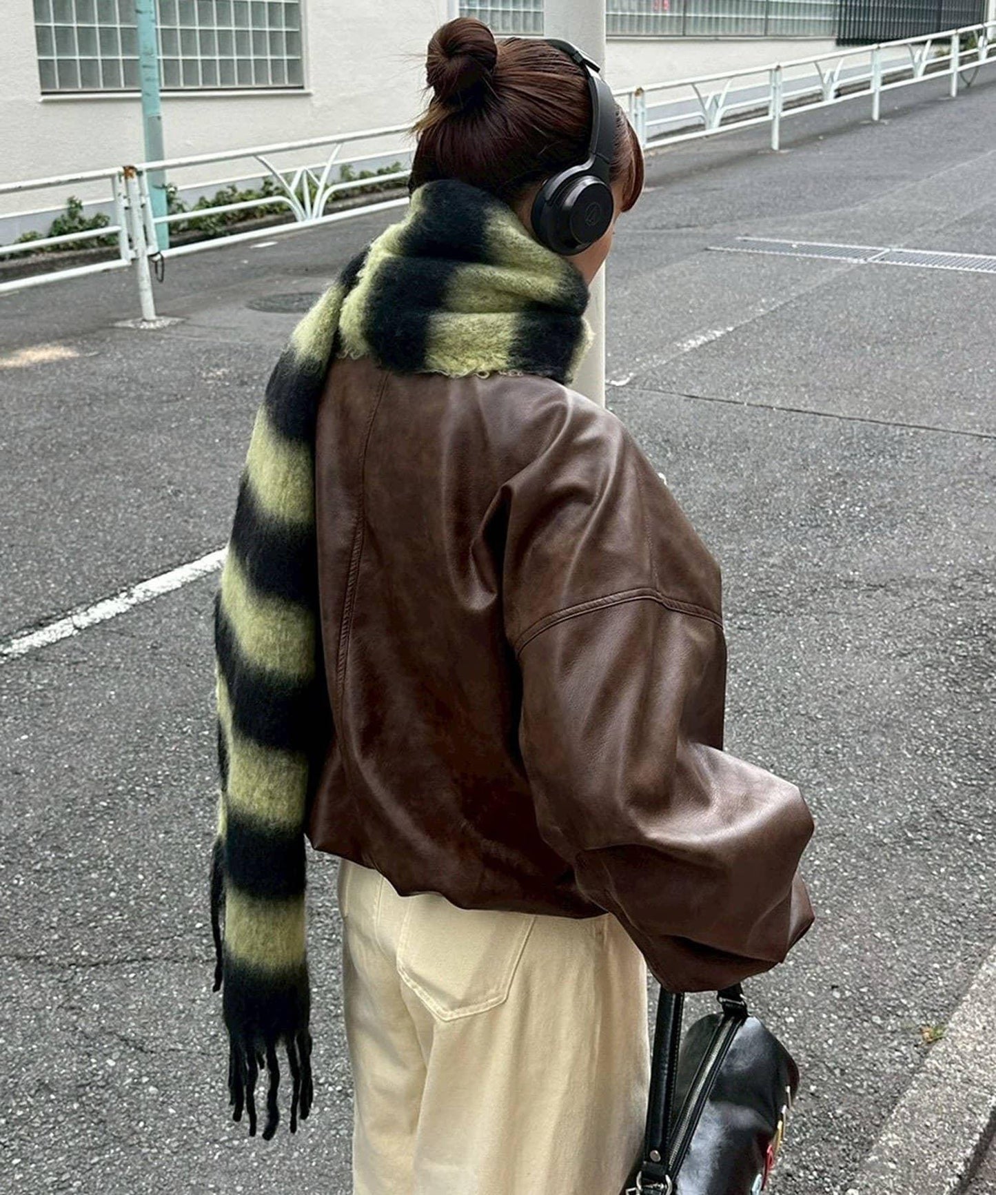 拼色流蘇加厚圍巾