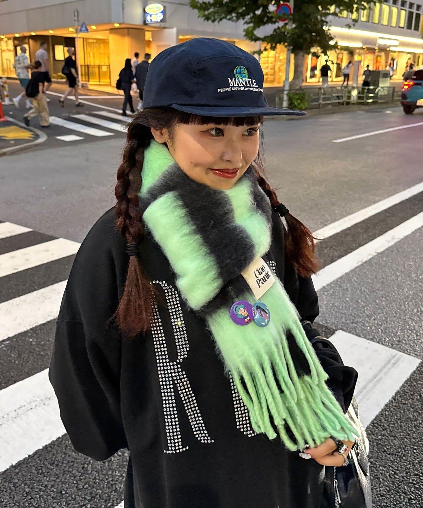 拼色流蘇加厚圍巾