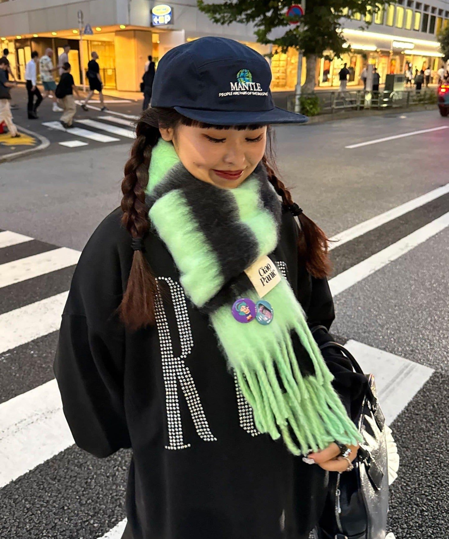 拼色流蘇加厚圍巾