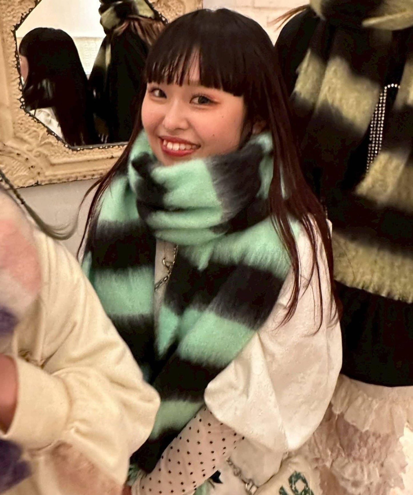 拼色流蘇加厚圍巾