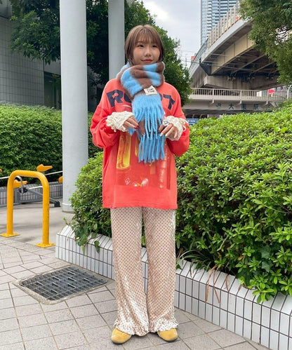 拼色流蘇加厚圍巾