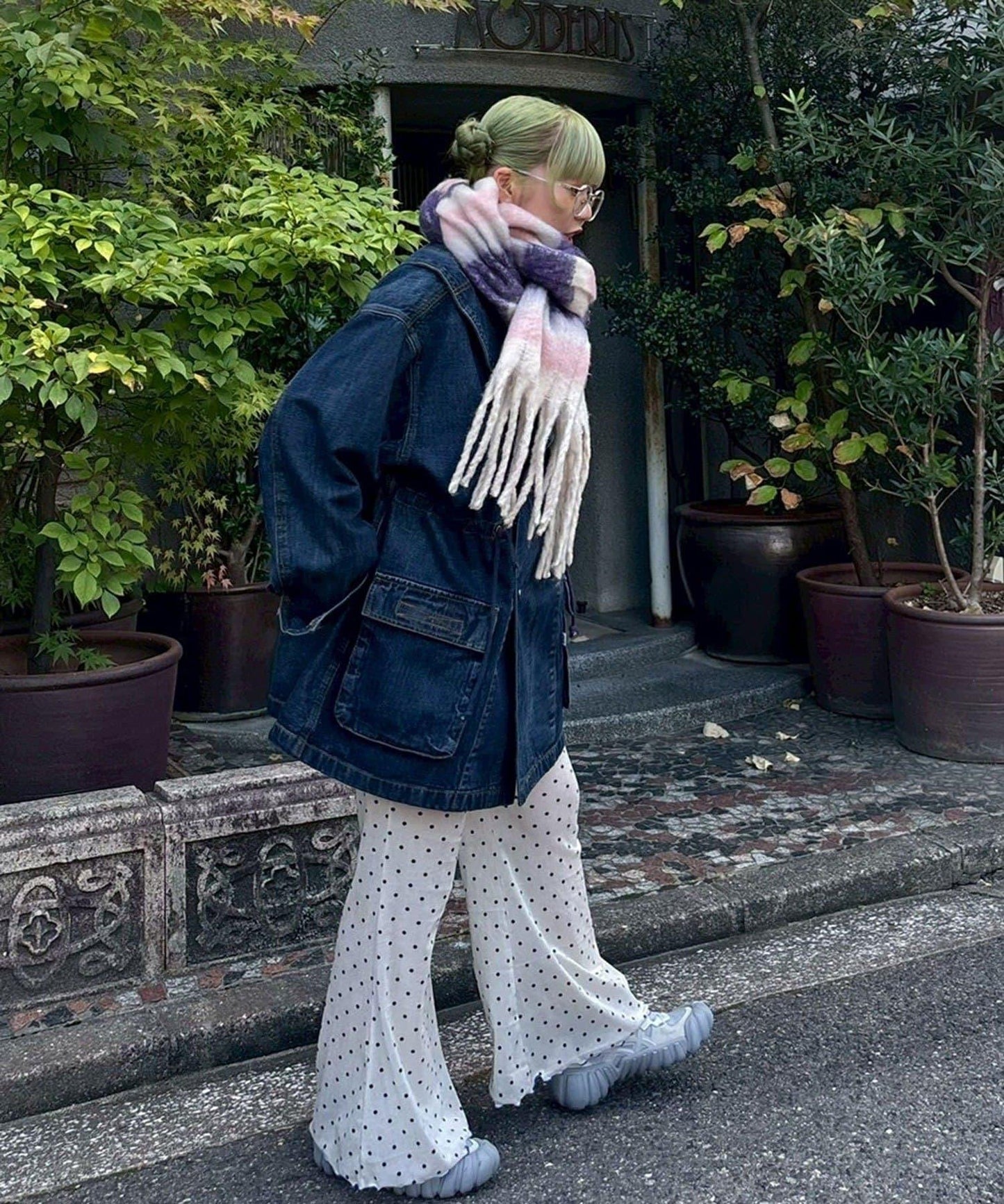 拼色流蘇加厚圍巾