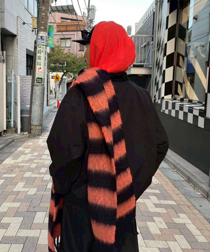 拼色流蘇加厚圍巾