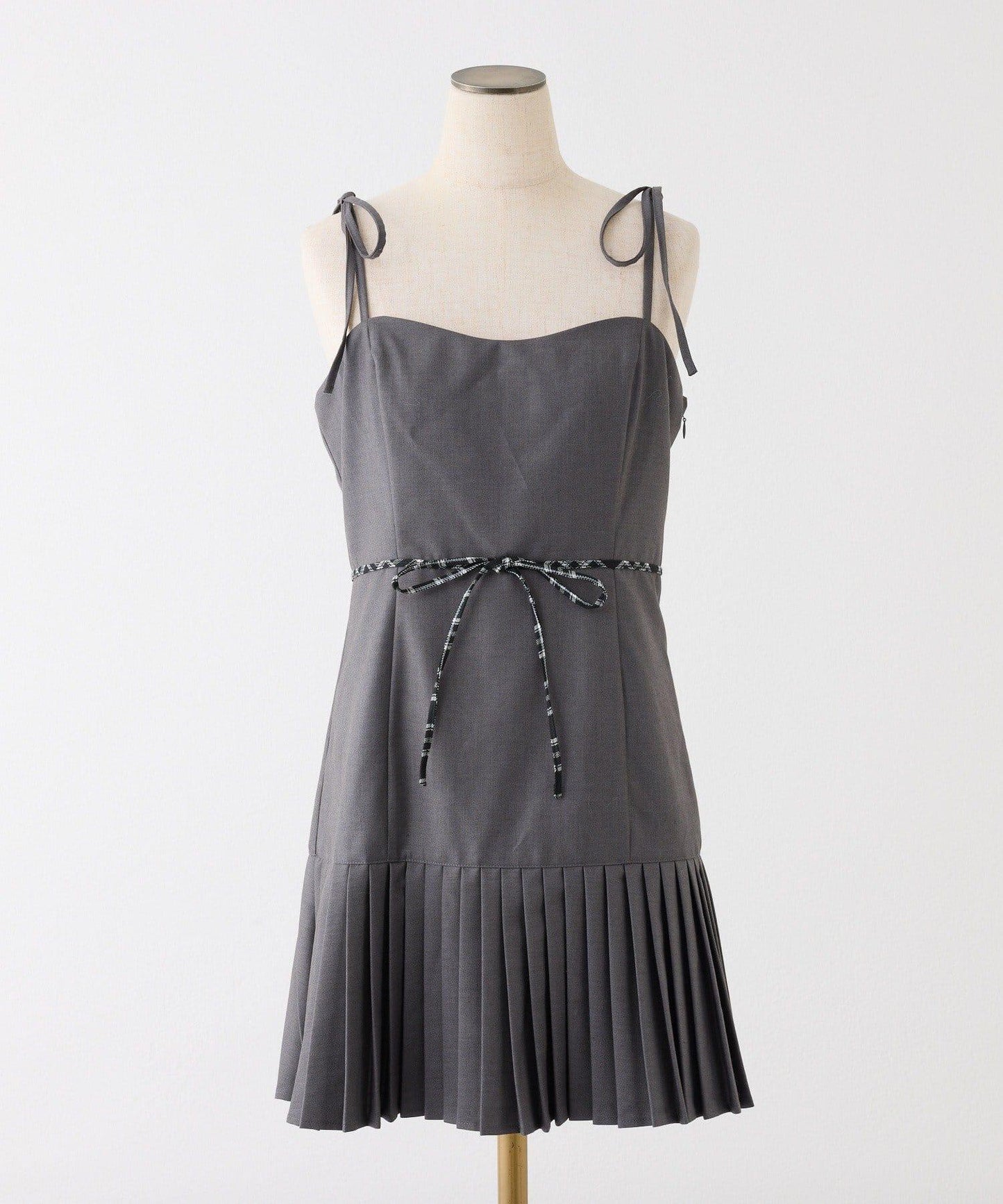 肩帶蝴蝶結連衣裙