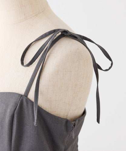 肩帶蝴蝶結連衣裙