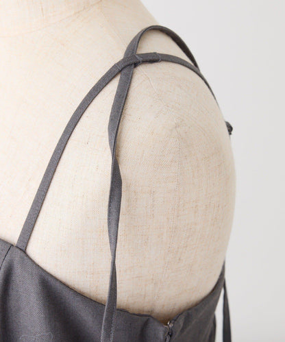 肩帶蝴蝶結連衣裙