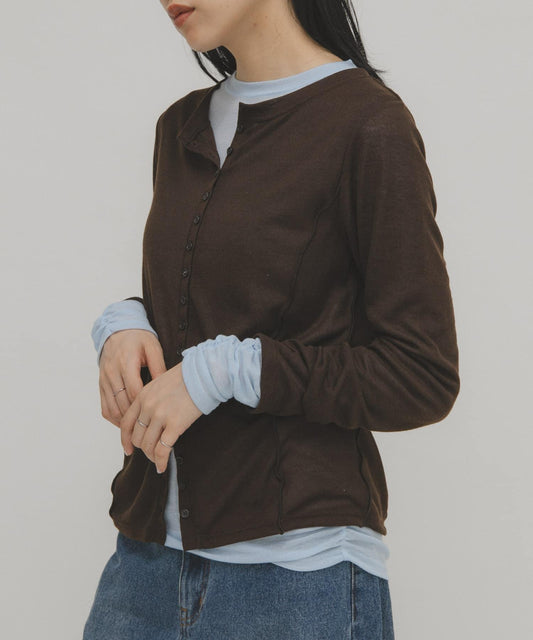 拼色疊穿設計長袖T恤