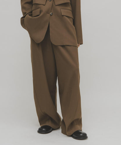 桶型褶皺西裝褲