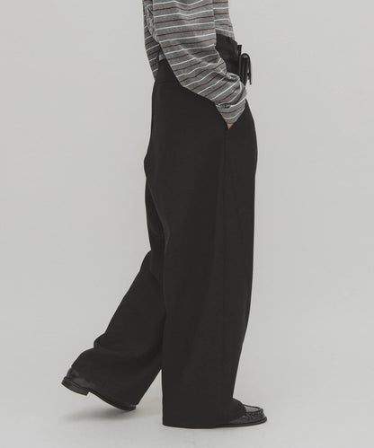 桶型褶皺西裝褲