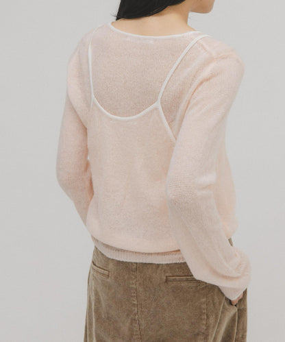 拼色吊帶疊穿針織衫