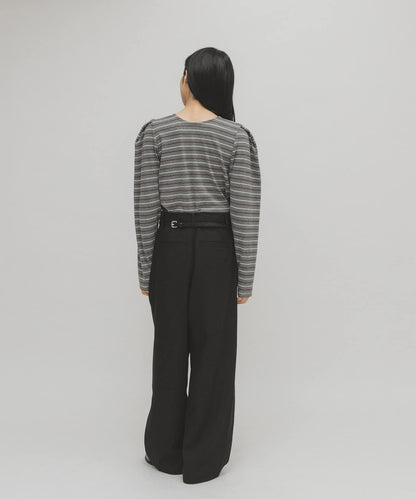 桶型褶皺西裝褲