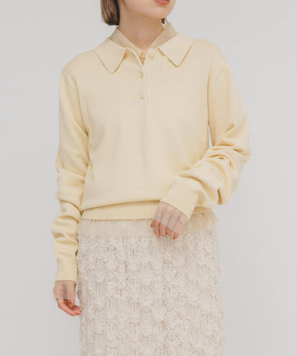 網紗拼接針織襯衫