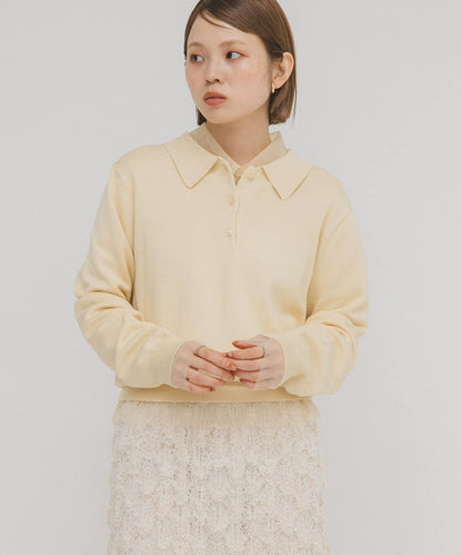 網紗拼接針織襯衫