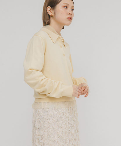 網紗拼接針織襯衫