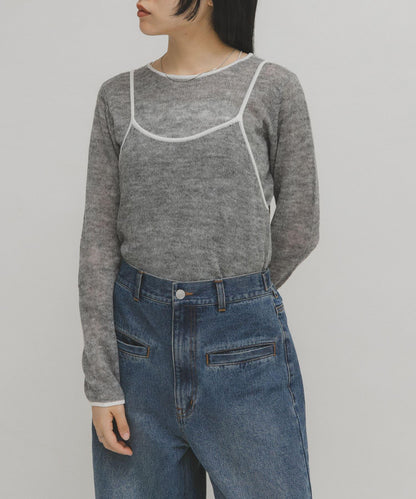 拼色吊帶疊穿針織衫