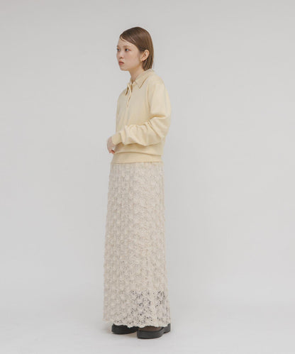 網紗拼接針織襯衫