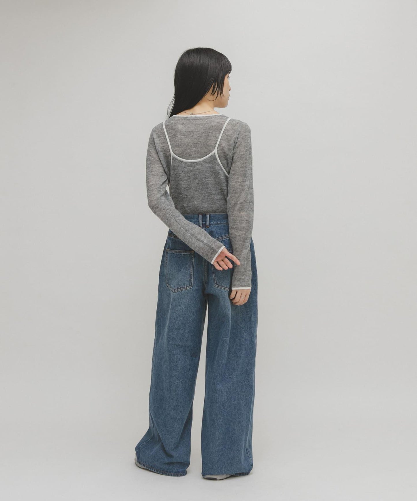 拼色吊帶疊穿針織衫