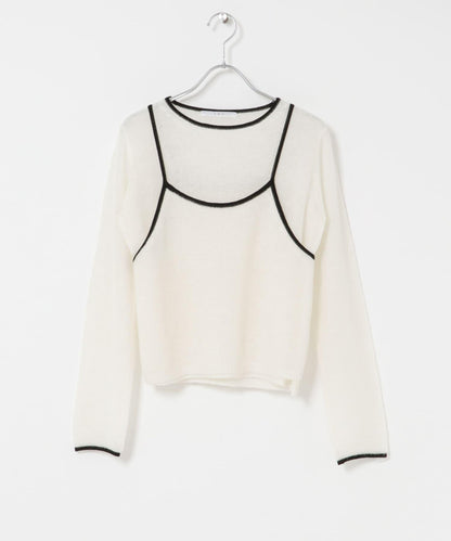 拼色吊帶疊穿針織衫