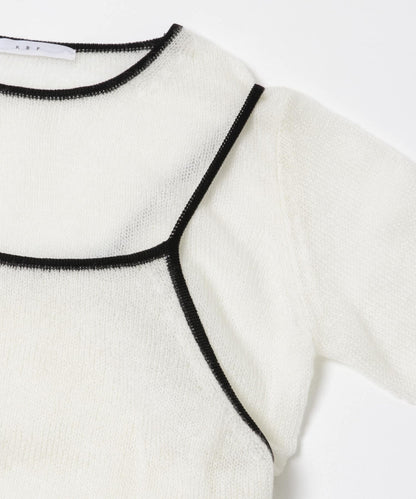 拼色吊帶疊穿針織衫