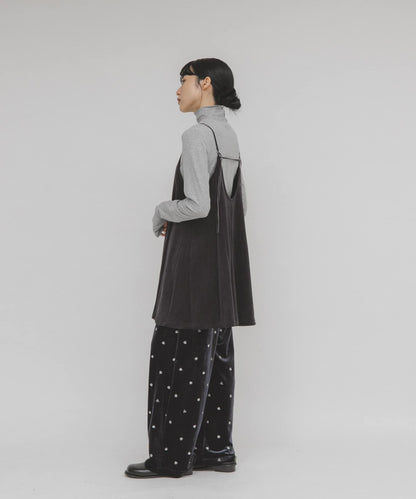 針織羅紋迷你吊帶連衣裙