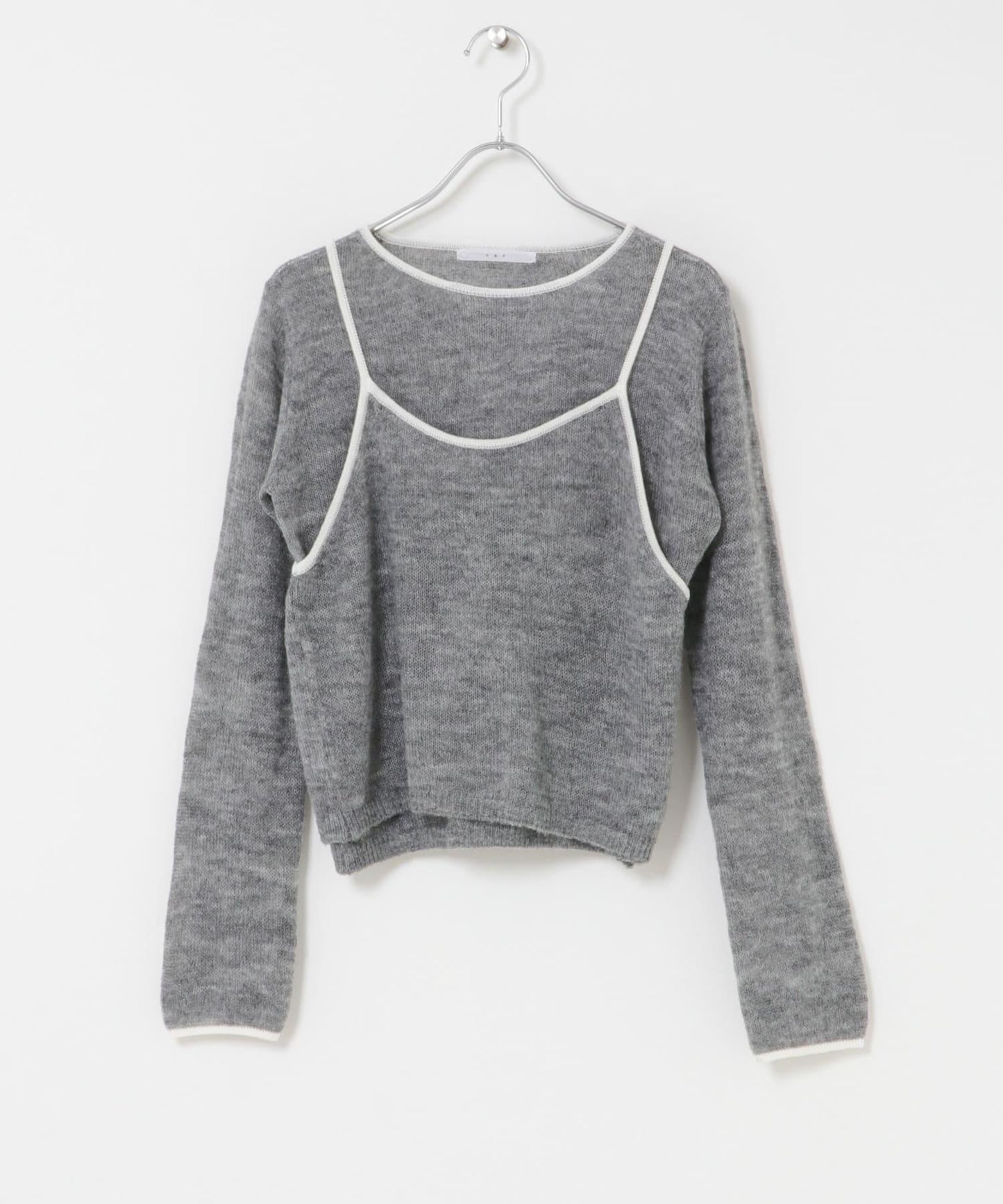 拼色吊帶疊穿針織衫