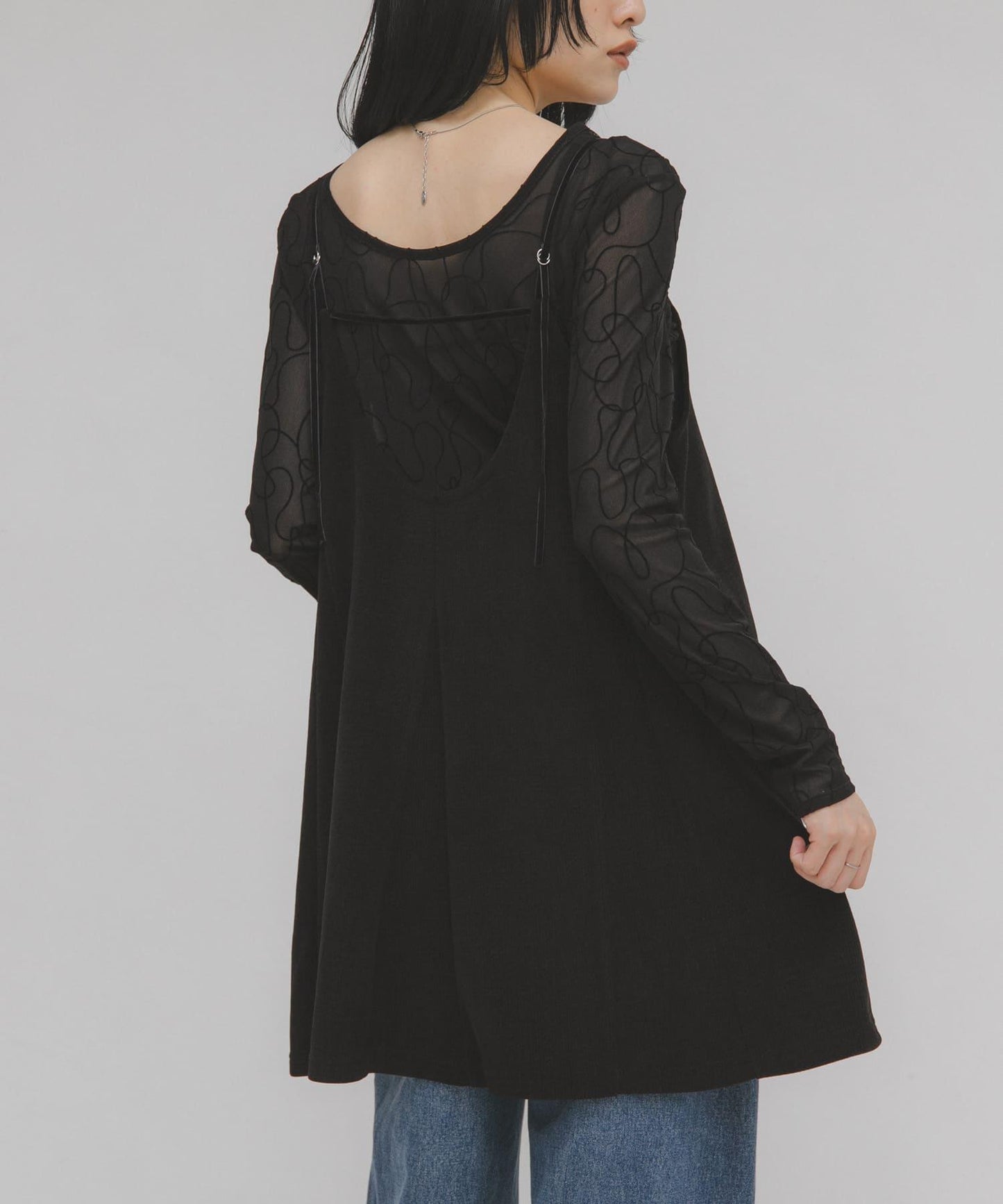 針織羅紋迷你吊帶連衣裙