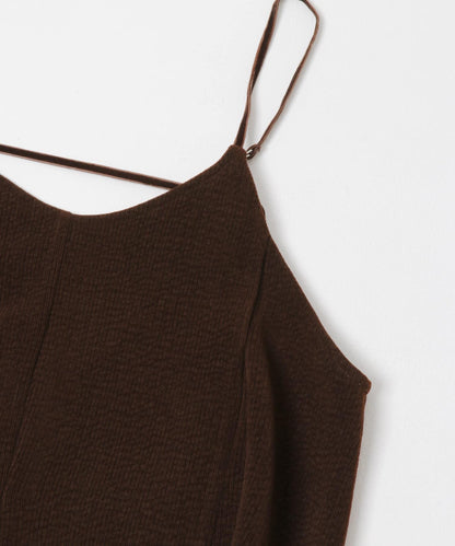 針織羅紋迷你吊帶連衣裙