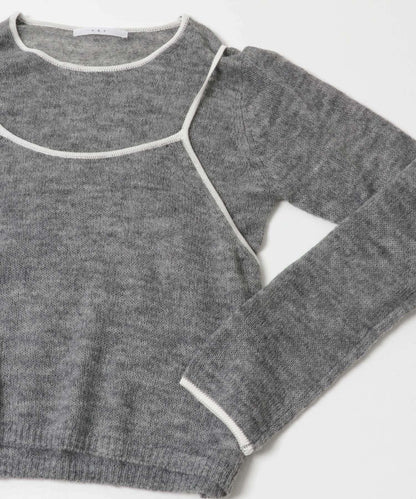 拼色吊帶疊穿針織衫