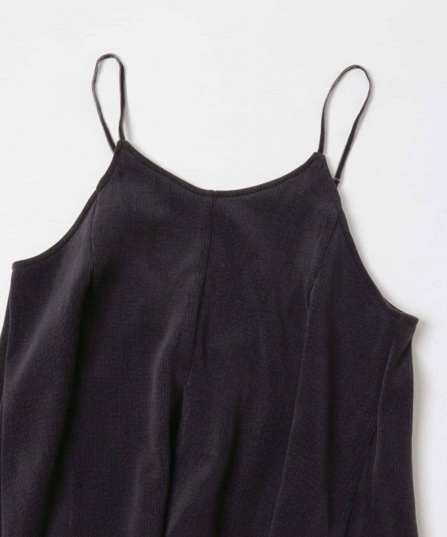 針織羅紋迷你吊帶連衣裙