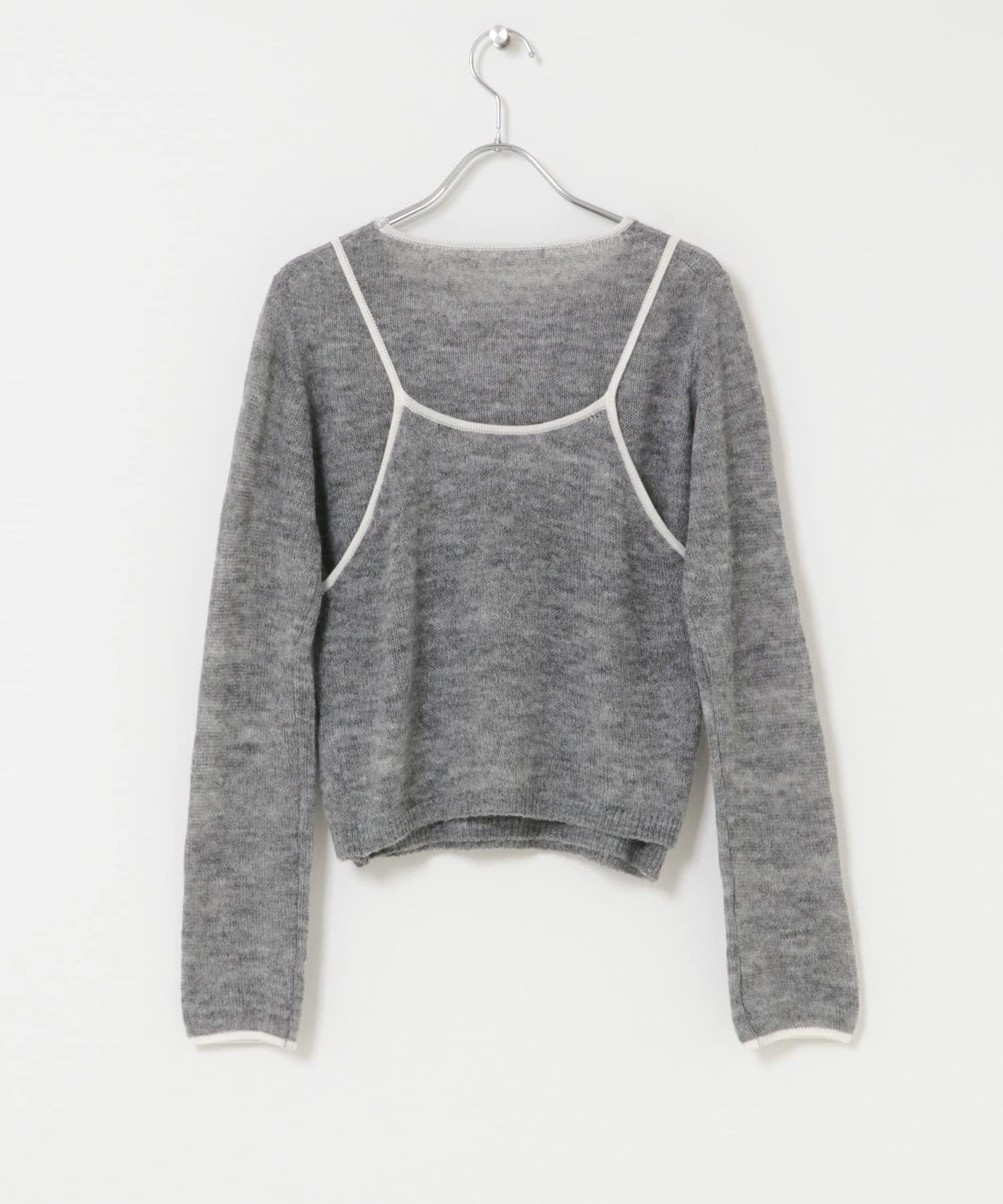 拼色吊帶疊穿針織衫